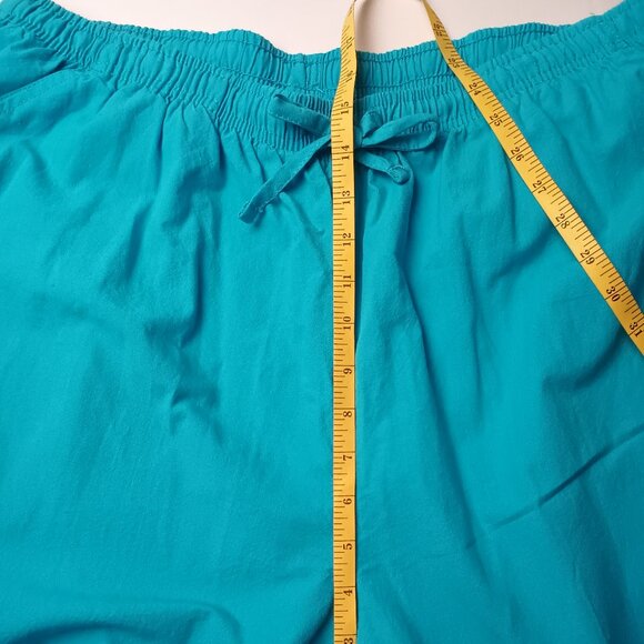 NWT Erika Cropped Pants Size 3X High Rise Straight Leg Turquoise Color Caribbean - Picture 7 of 11